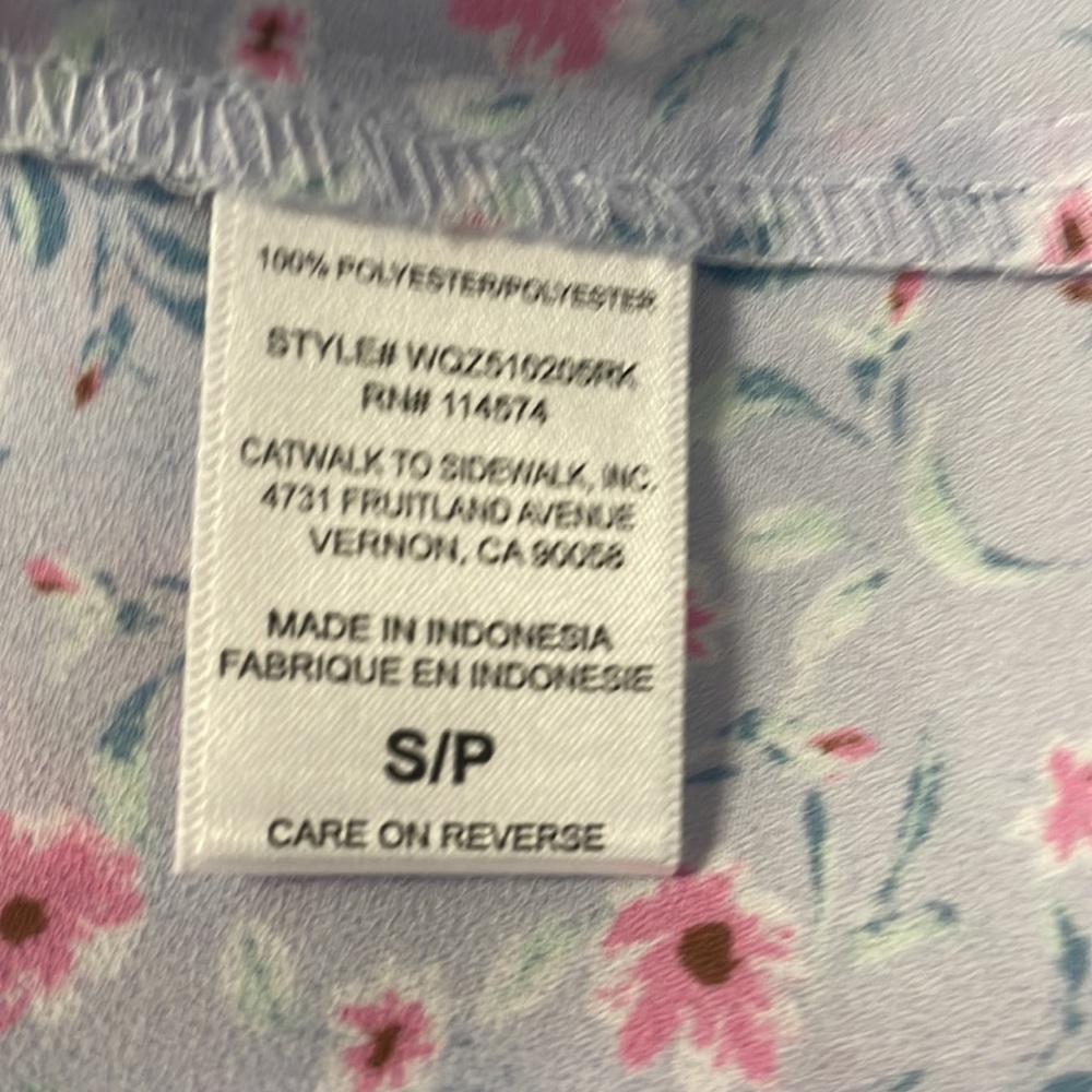 Pleione Notch Neck Floral Blouse Lilac - Picture 8 of 9